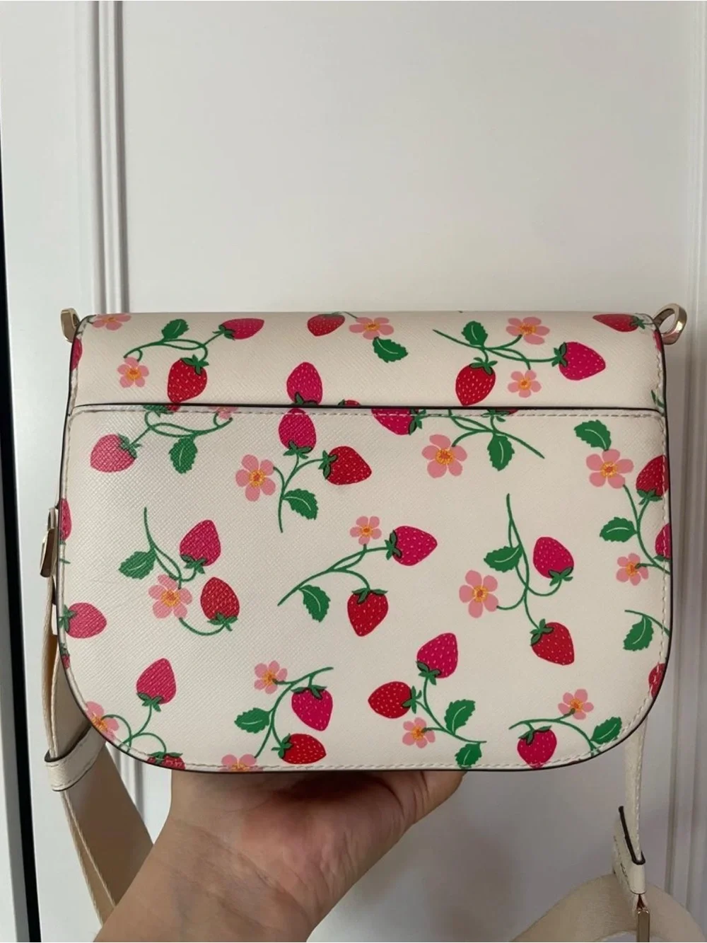 kate spade Cream Strawberry Print Crossbody Bag